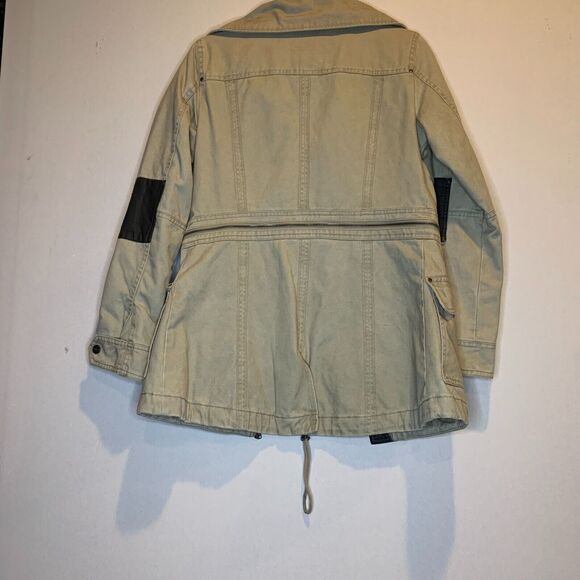 BNCI By Blanc Noir Khaki Utility Cargo Women’s Jacket With Zipper Accents Size S - Picture 3 of 3